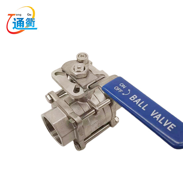 3PC Ball Valves With Mounting Pad Long Handles