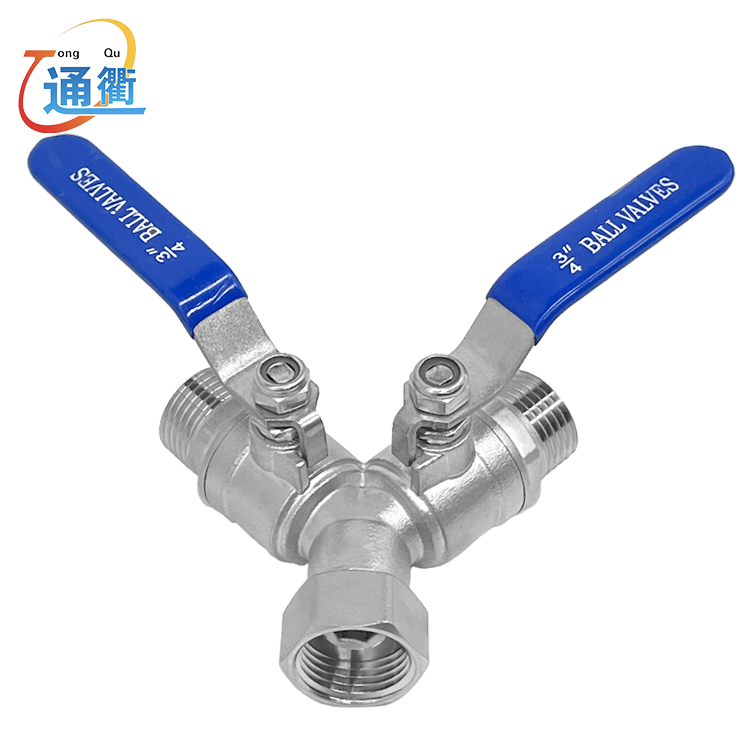3 Way Y Splitter With Shut Off Valves