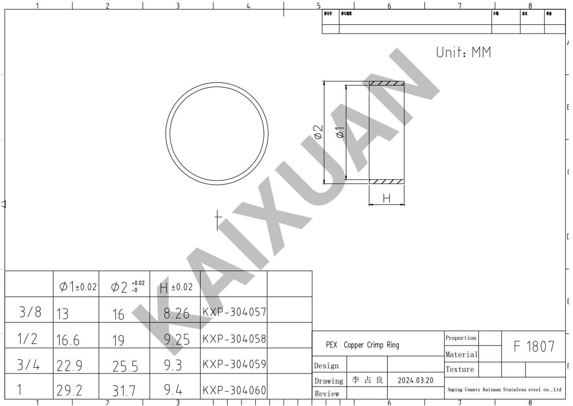 PEX Copper Crimp Ring